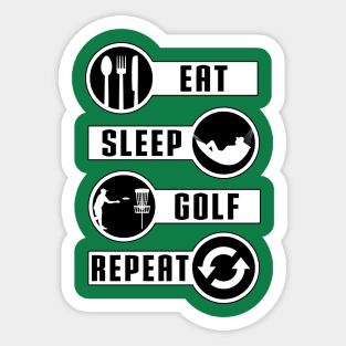 Eat Sleep Golf Repeat by Basement Mastermind T-Shirt Sticker